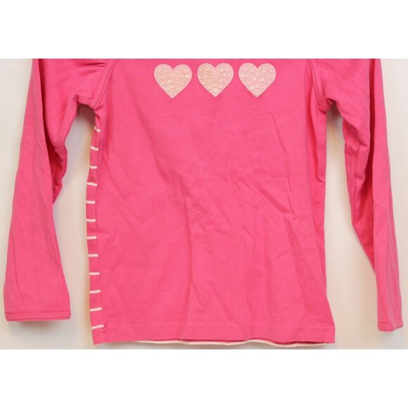 NEW 2007 Gymboree Tres Chic T-Shirt 8 Hot Pink Hearts Stripes Sequins Applique - Picture 4 of 8